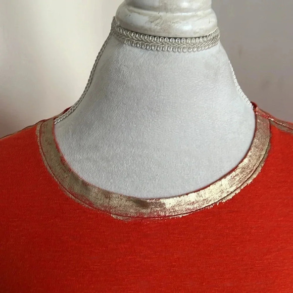 Michael Michael Kors Orange and Gold T-Shirt - Size M - Picture 2 of 8